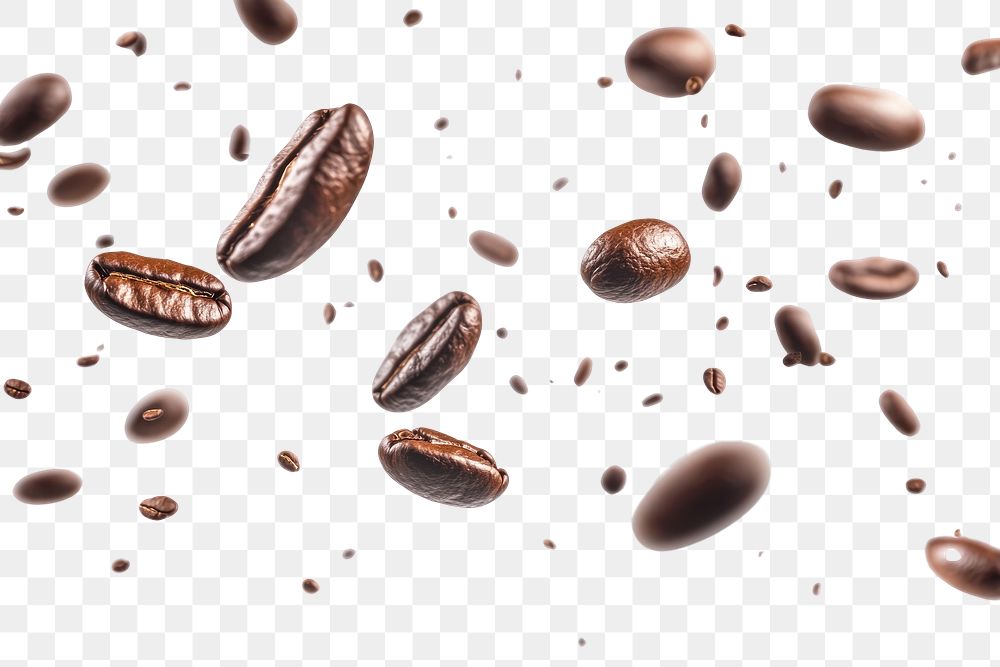 PNG Coffee background isolated beans.