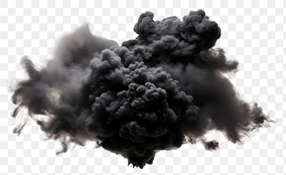 PNG Smoke explosion cloud black. 