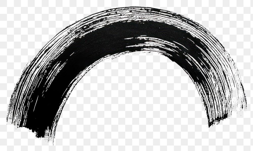 PNG A semicircle scribble abstract drawing black.