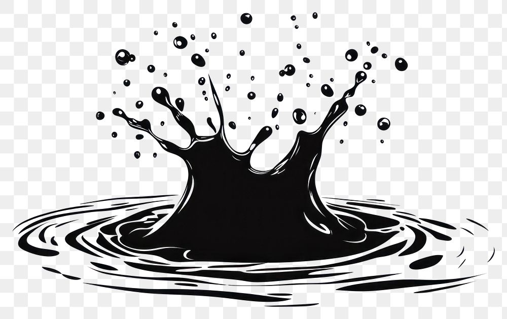 PNG Water splashe illustration black art.