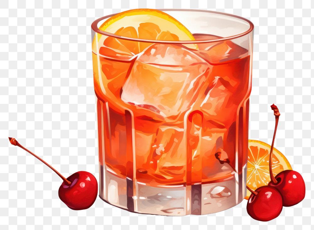 PNG Cranberry Orange Whiskey Sour cocktail drink fruit glass.