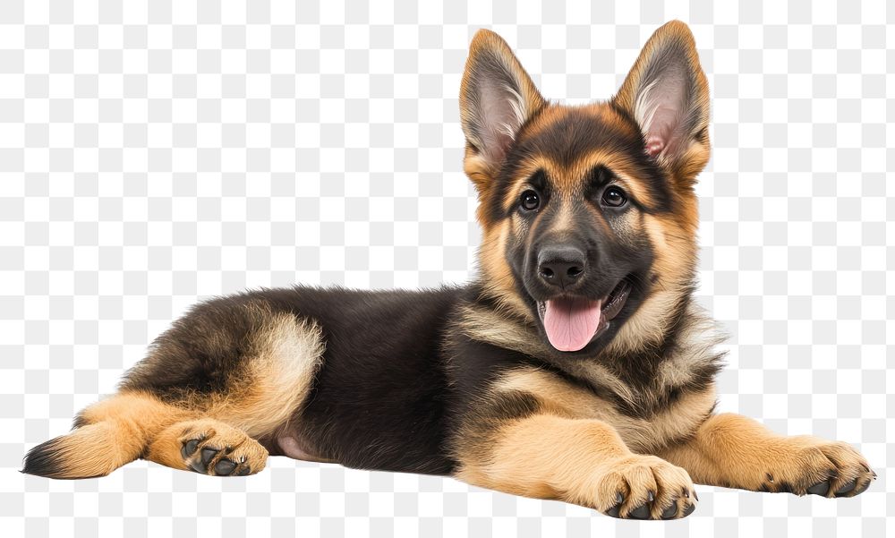 PNG German Shepherd puppy laying shepherd animal german.