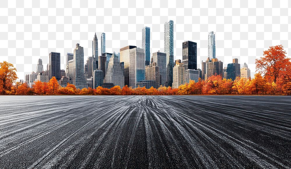 PNG Modern cityscape autumn architecture skyscrapers.