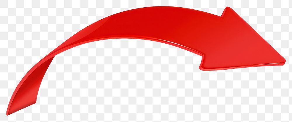 PNG Red simple curved arrow illustration symbol design.