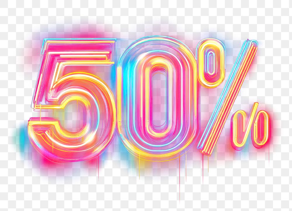 PNG Neon illustration advertising percentage.