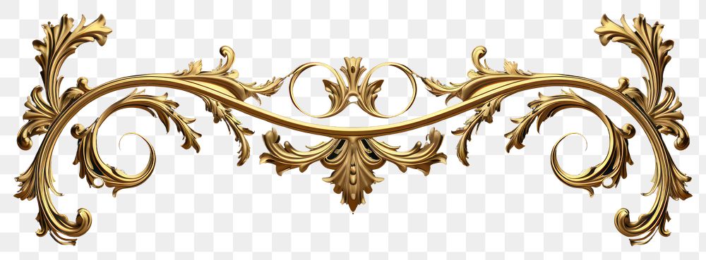 PNG Gothic ornament border gold graphics pattern embellishment.