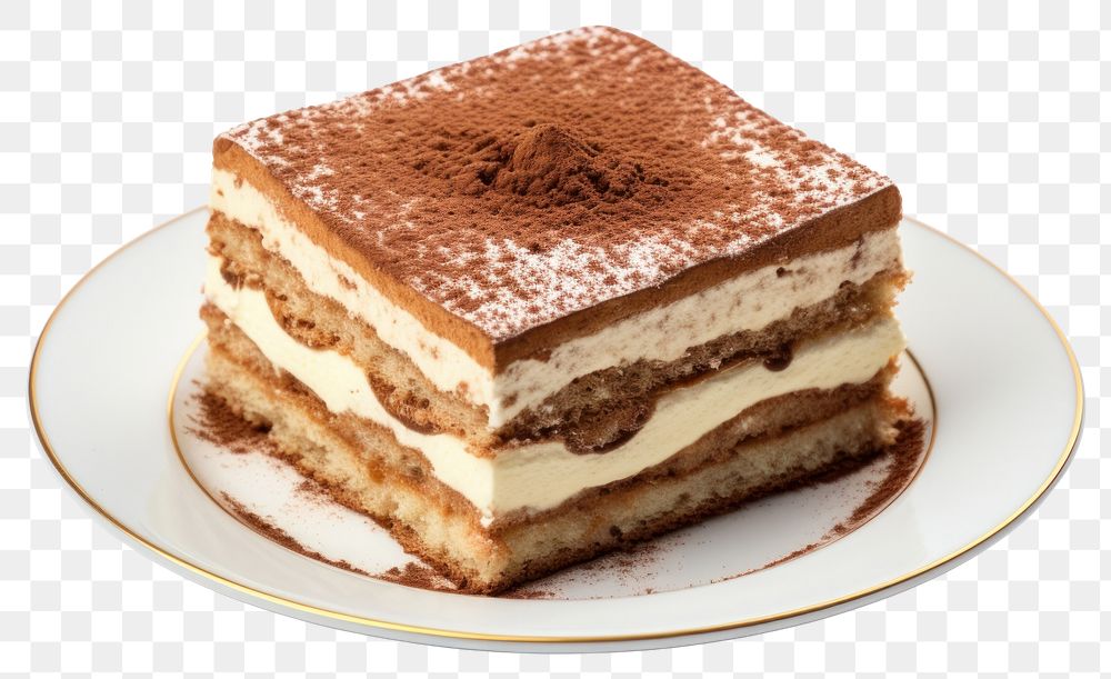 PNG Plate cake tiramisu dessert. 