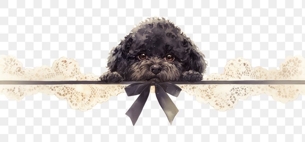 PNG Black dog illustration background border.