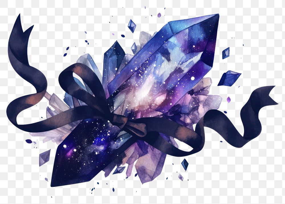 PNG A crystal purple illustration watercolor.