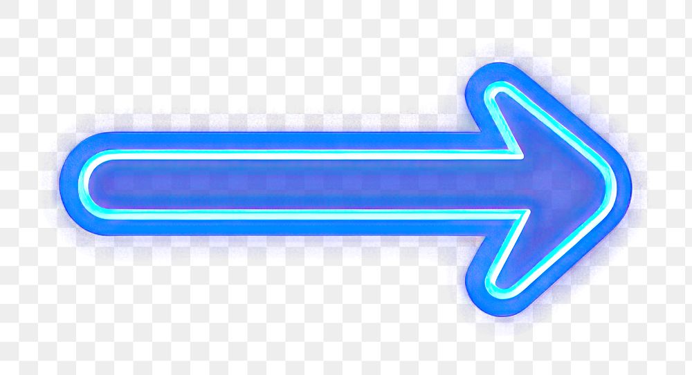 PNG Arrow neon glowing light.