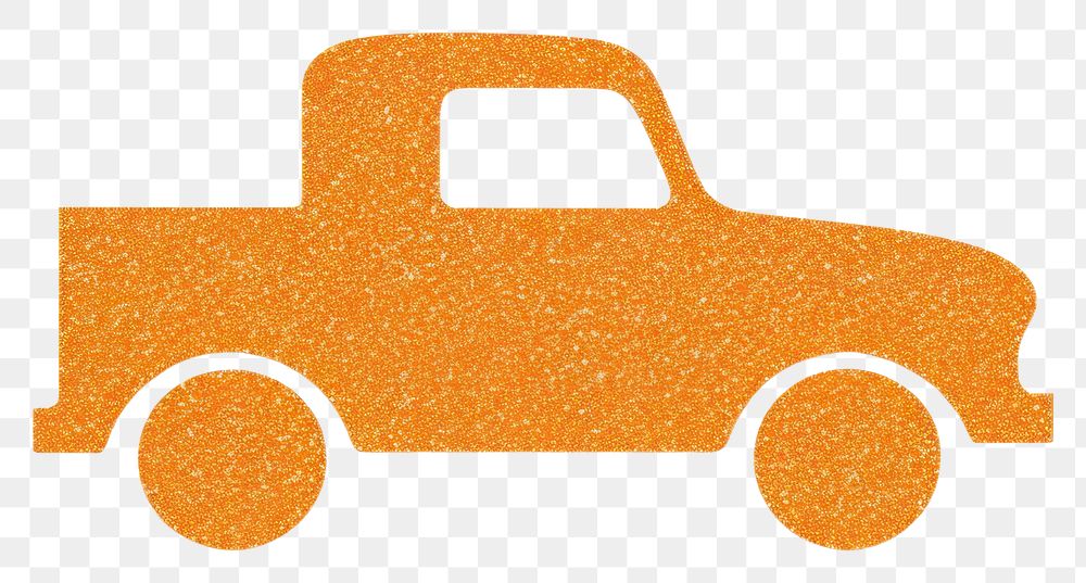 PNG Orange pick up car icon vehicle truck white background.