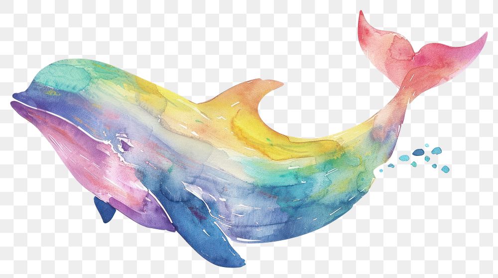 PNG Rainbow illustration watercolor animal.