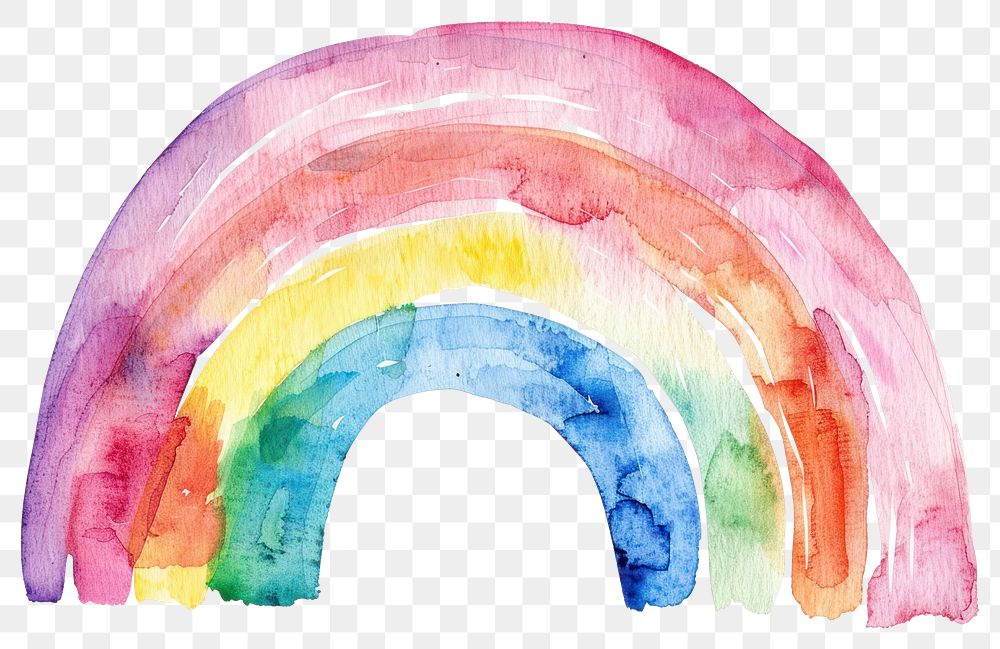 PNG Rainbow illustration watercolor art.