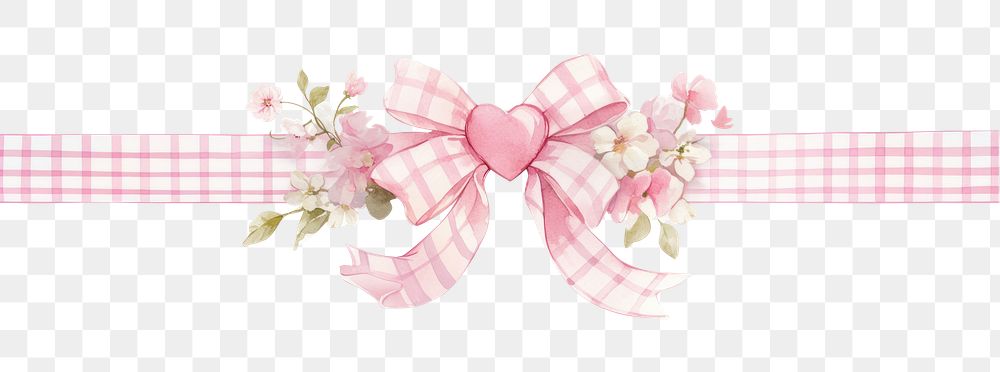 PNG Heart badge in center romantic feminine ribbon.