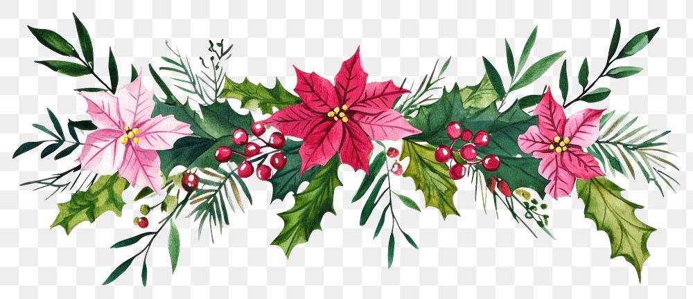 PNG Christmas garland art watercolor christmas.