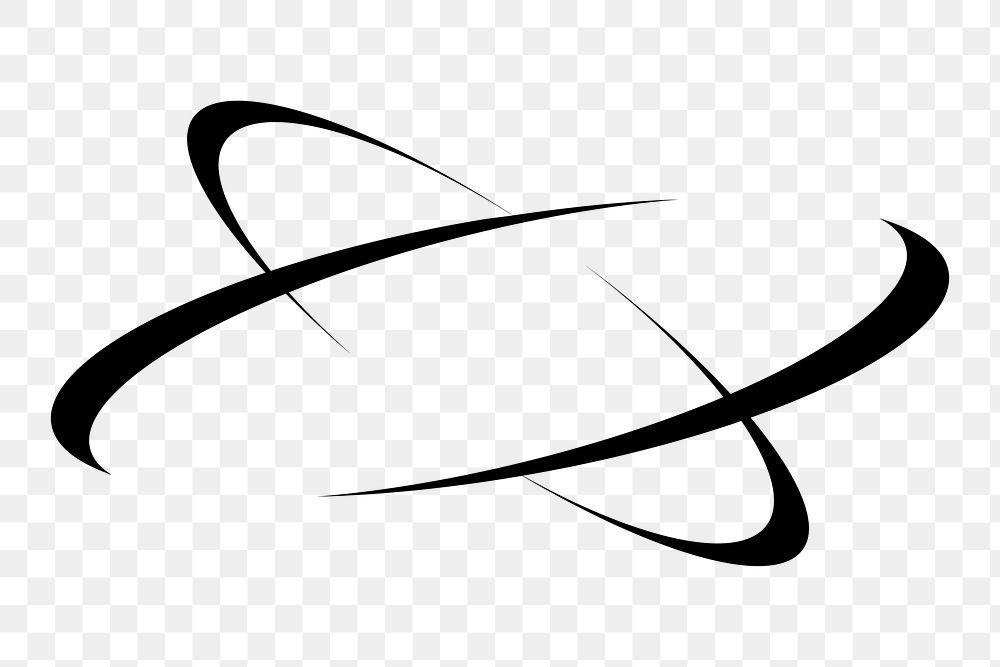 PNG Abstract black swoosh design, transparent background