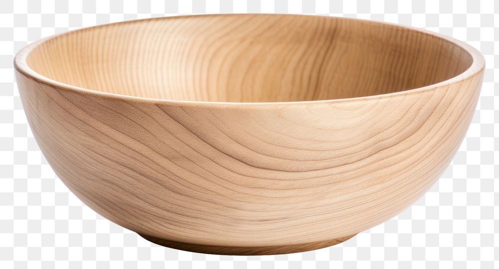 PNG Empty wooden bowl white background simplicity container. 