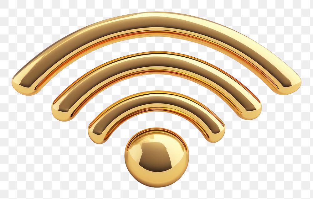 PNG Wifi gold white background electricity.
