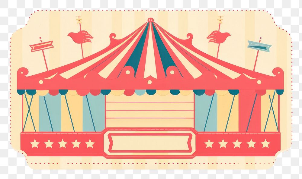 PNG Circus ticket fun recreation carousel. AI generated Image by rawpixel.