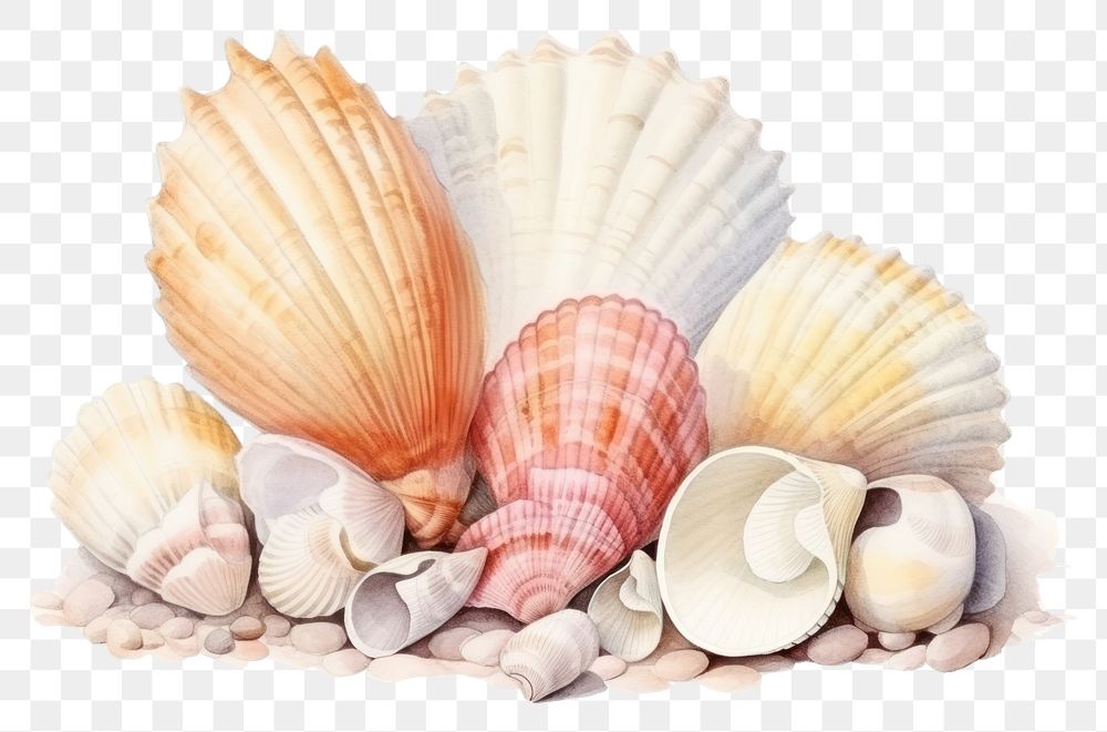 PNG Sea shells seashell nature clam.