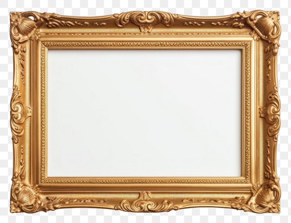 PNG Picture frame photo gold white background.