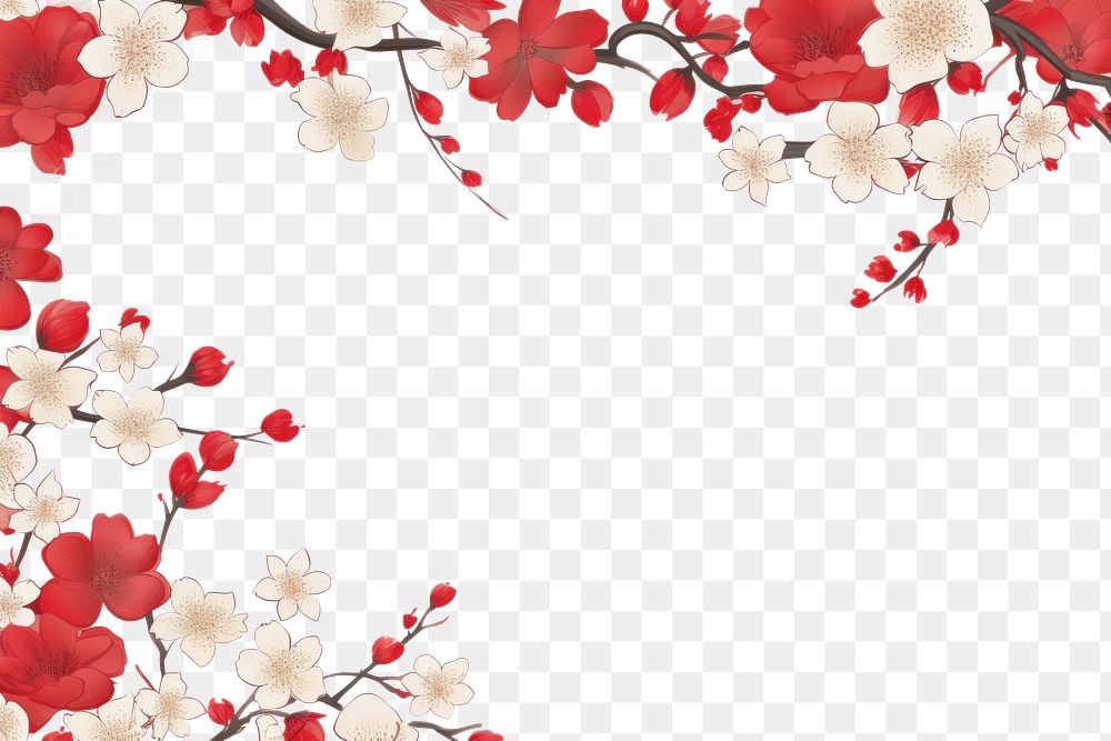 PNG Chinese new year backgrounds blossom pattern.