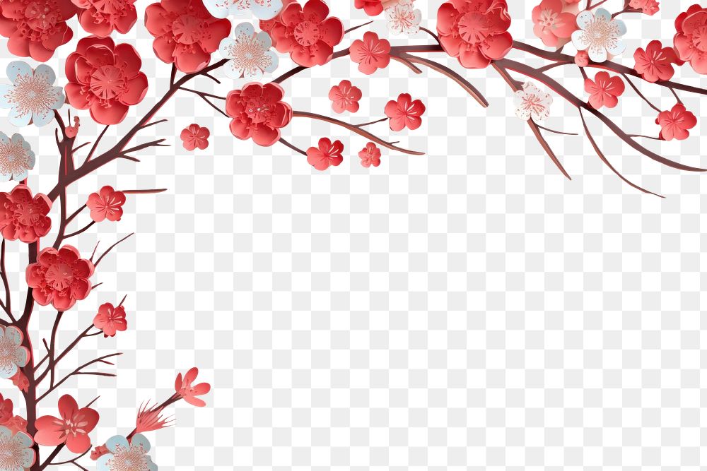 PNG Chinese new year backgrounds blossom flower.