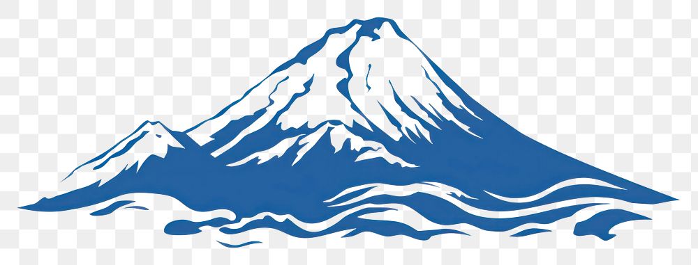 PNG  Blue fuji mountain volcano nature stratovolcano. AI generated Image by rawpixel.