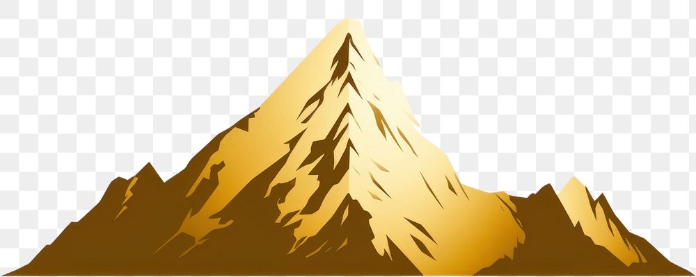PNG  Mountain icon landscape nature gold. AI generated Image by rawpixel.