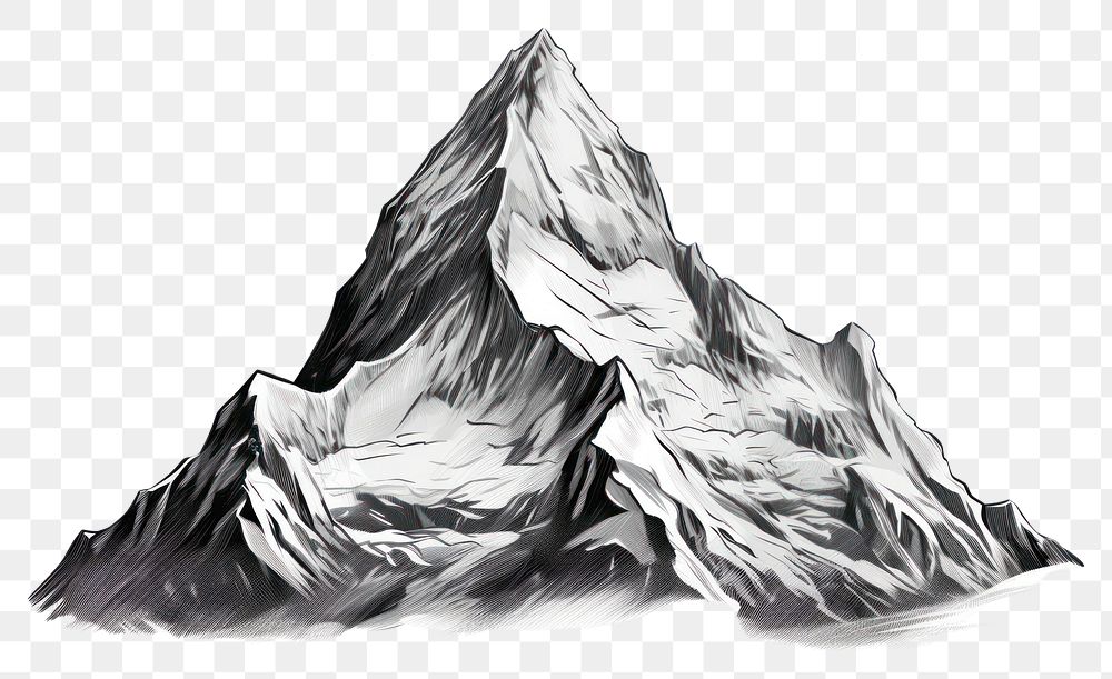 PNG  Glacier mountain peak drawing nature sketch.