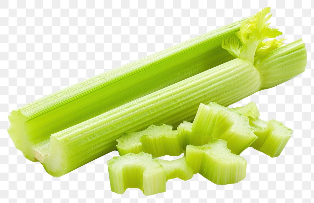 PNG  Diced celery stick vegetable plant food.