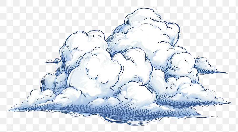 PNG Cloud drawing nature sketch.