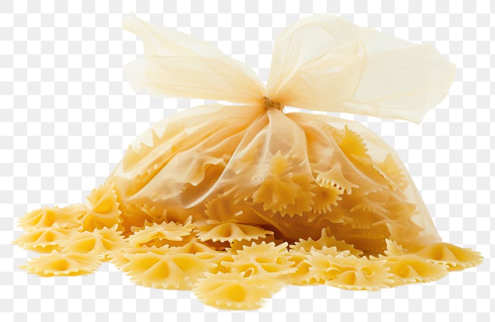PNG  Farfalle pasta in a bag food white background celebration.