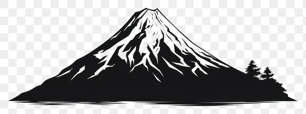 PNG  Fuji mountain icon silhouette outdoors nature. AI generated Image by rawpixel.