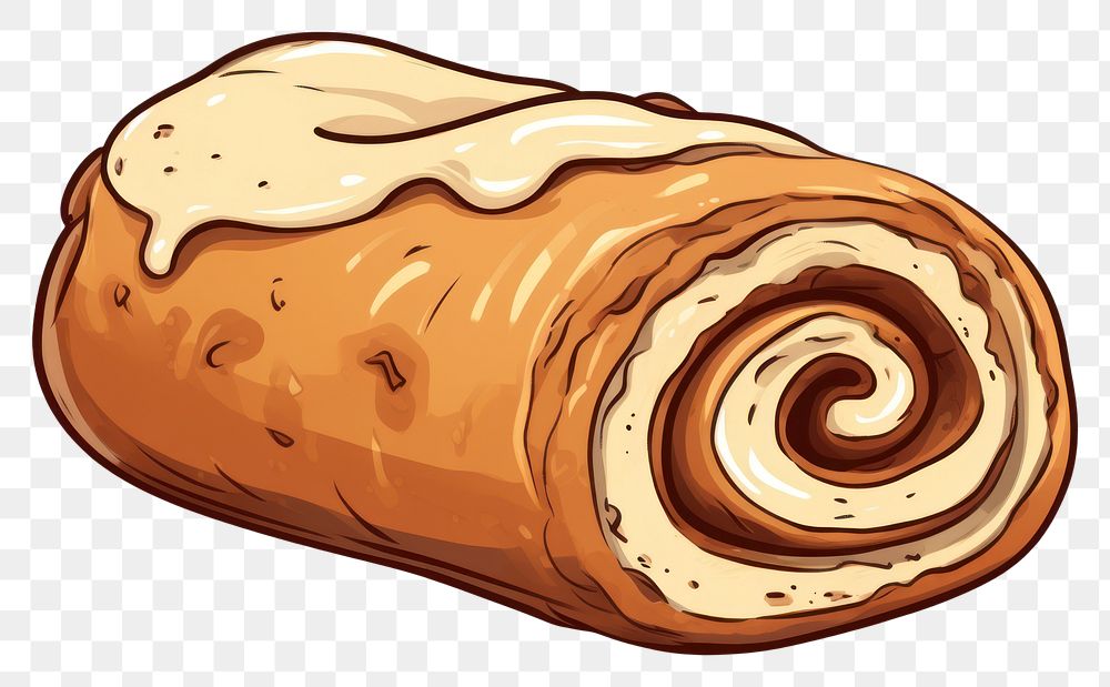 PNG Cinnamon roll dessert bread food. AI generated Image by rawpixel.