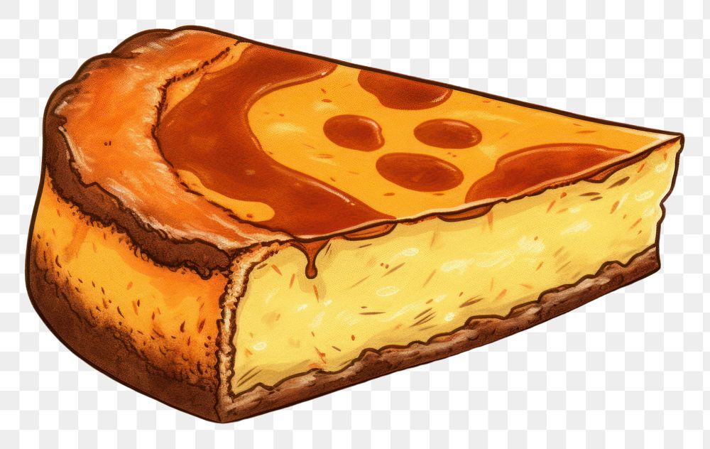 PNG Basque Burnt Cheesecake cheesecake dessert bread. AI generated Image by rawpixel.