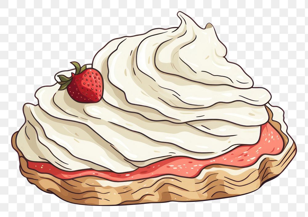 PNG Meringue dessert cream berry. AI generated Image by rawpixel.