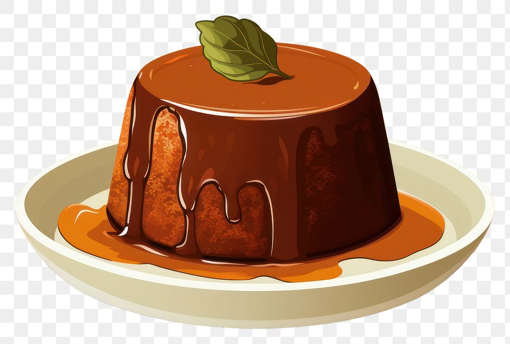 PNG Sticky Toffee Pudding dessert pudding food. AI generated Image by rawpixel.