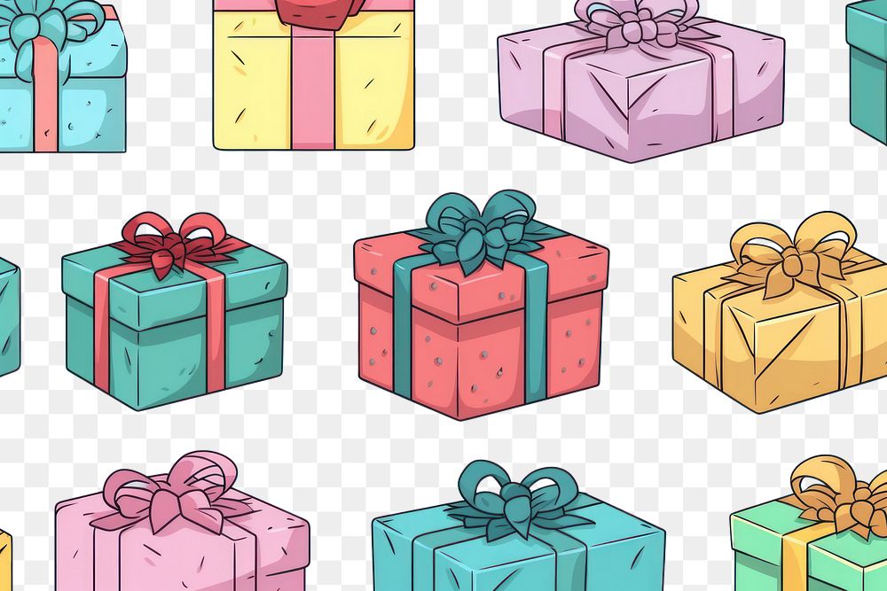 PNG  Gift boxes pattern arrangement celebration backgrounds. AI generated Image by rawpixel.