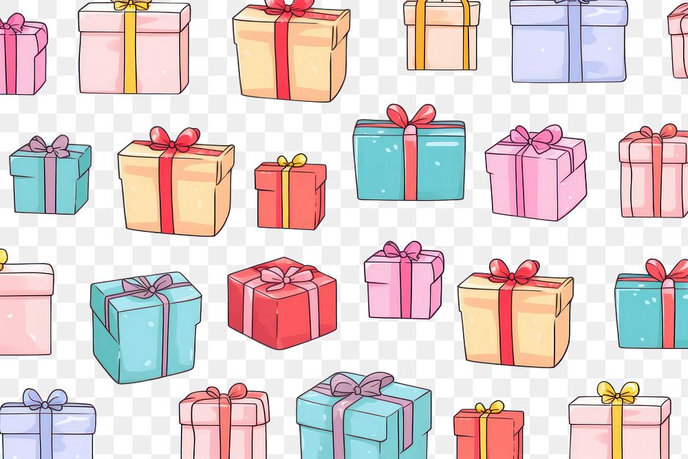 PNG  Gift boxes pattern backgrounds arrangement celebration. AI generated Image by rawpixel.