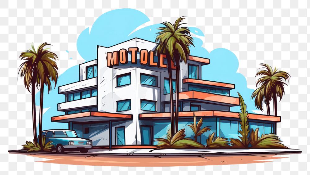 PNG  Motel architecture building sketch.