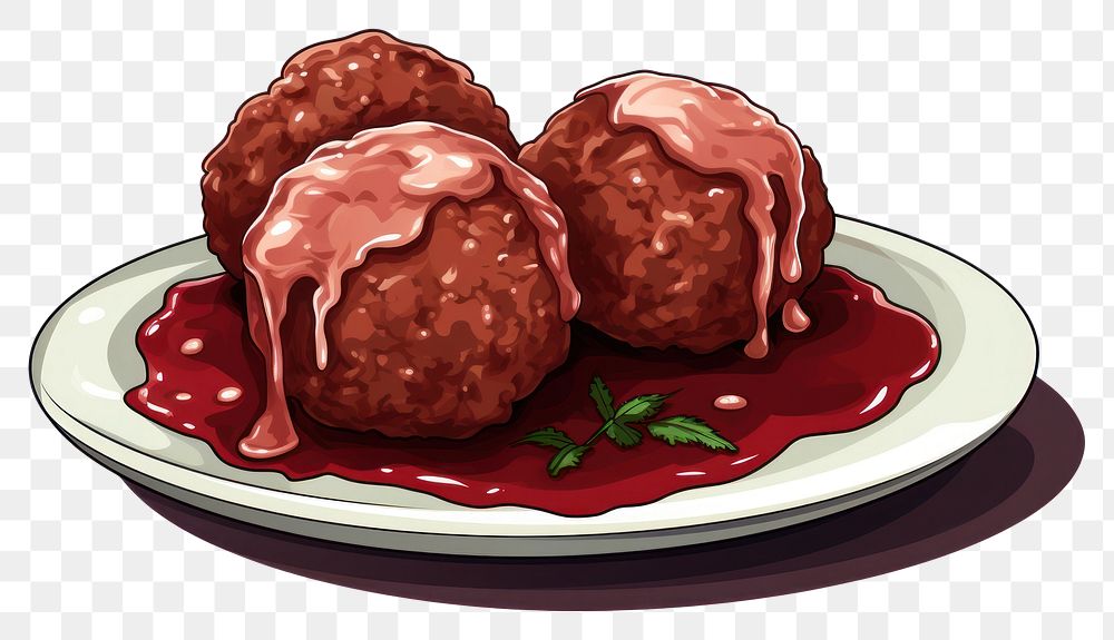 PNG  Meatball dessert food meal.