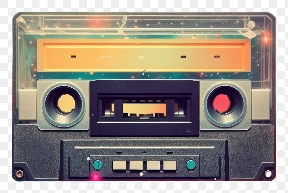PNG Collage Retro dreamy Cassette cassette electronics technology.