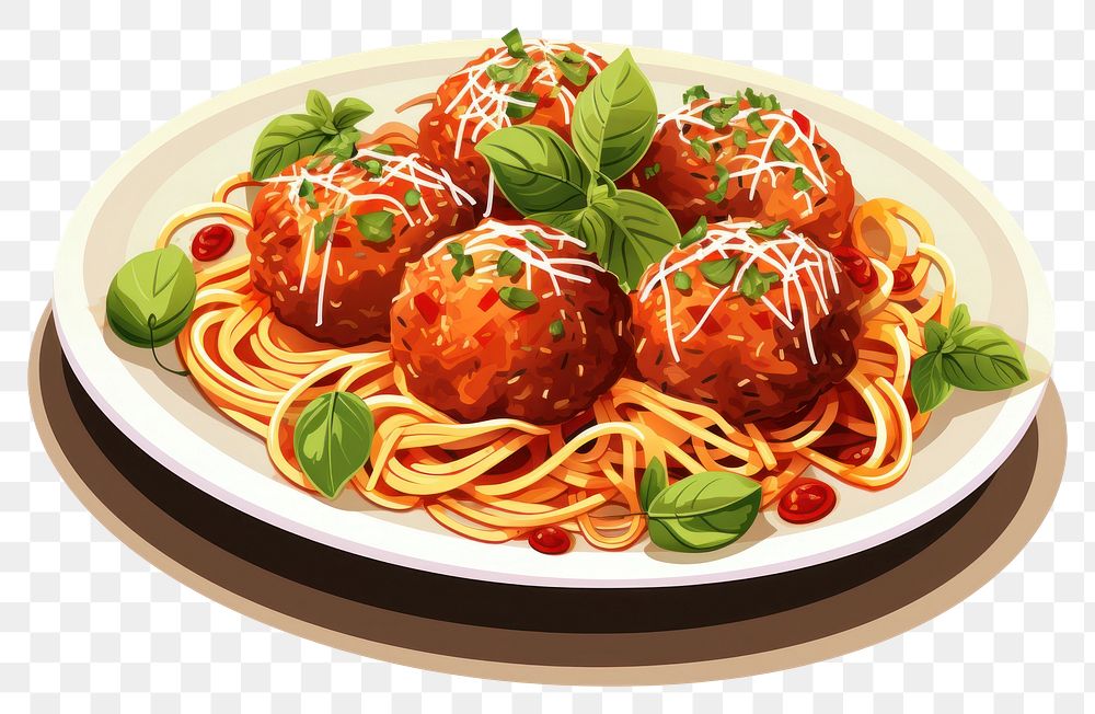 PNG  Spagetti meatballs spaghetti pasta food.