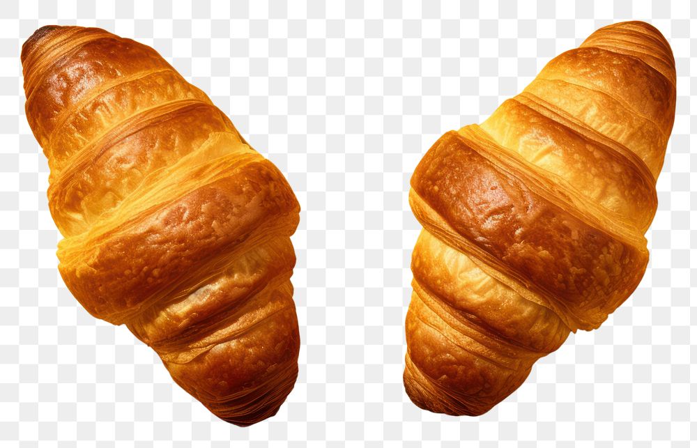 PNG  Croissants bread food viennoiserie. AI generated Image by rawpixel.