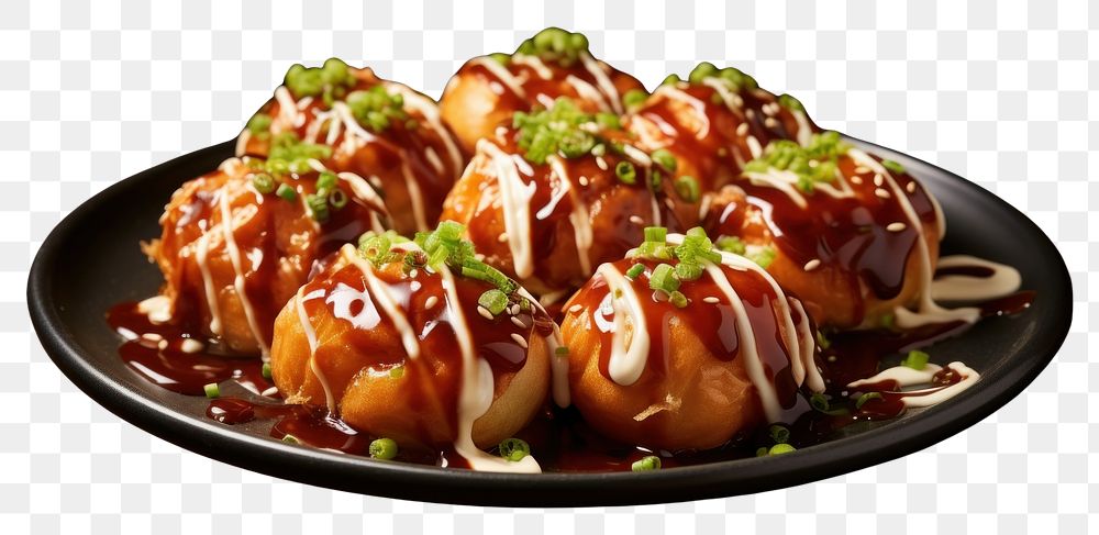 PNG  Takoyaki plate food meal. AI generated Image by rawpixel.