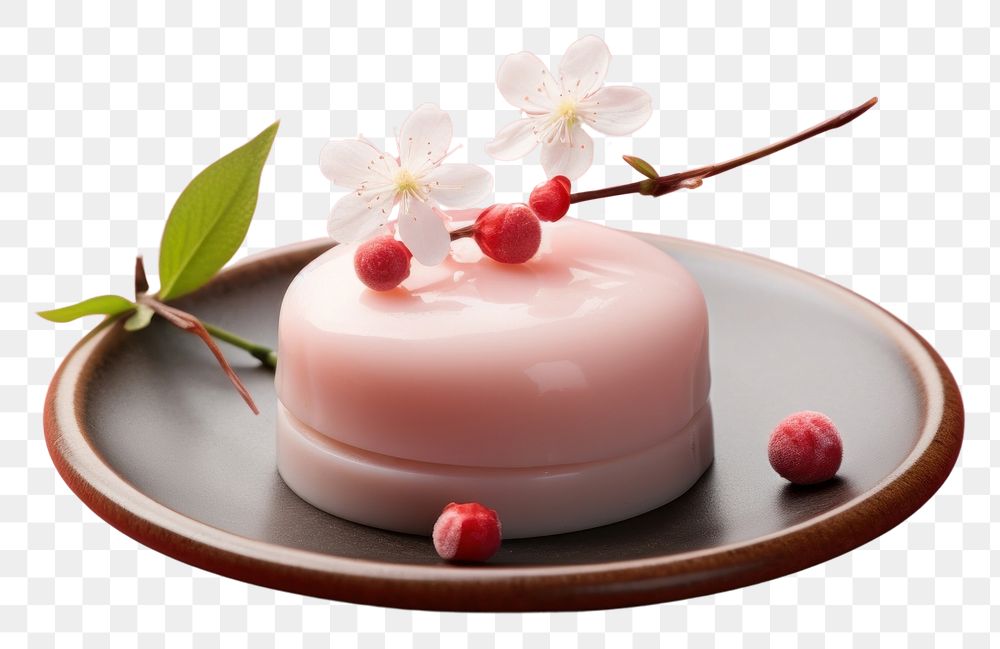 PNG  Wagashi dessert flower fruit. AI generated Image by rawpixel.