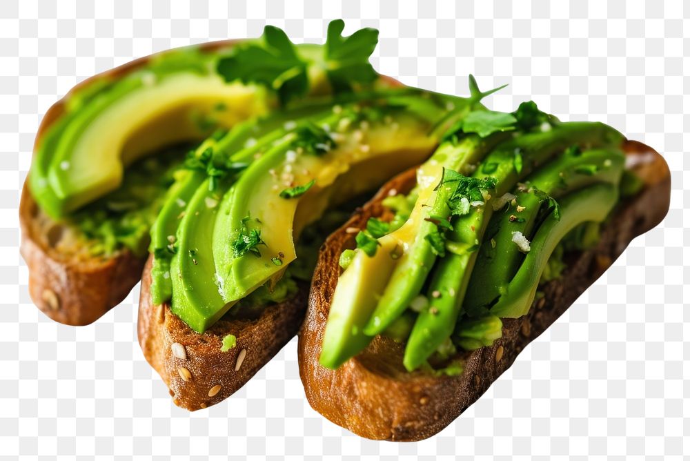PNG  Avocado toast food vegetable guacamole. AI generated Image by rawpixel.