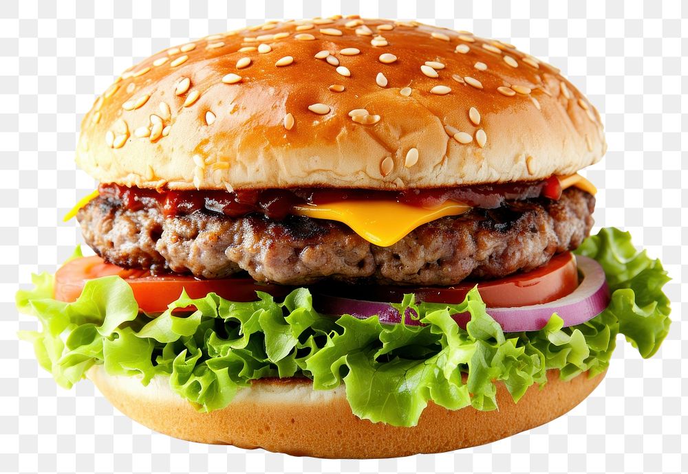 PNG  Photo of burger food white background hamburger.