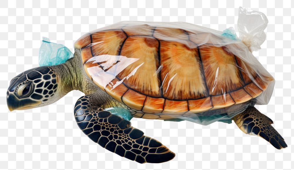 PNG  Plastic wrapping over sea turtle reptile animal wildlife.